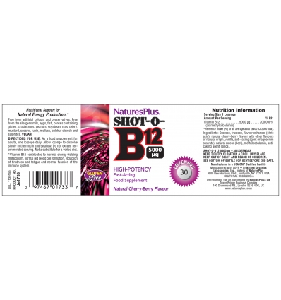 Shot-O-B12 30 Lozenges - Natures Plus