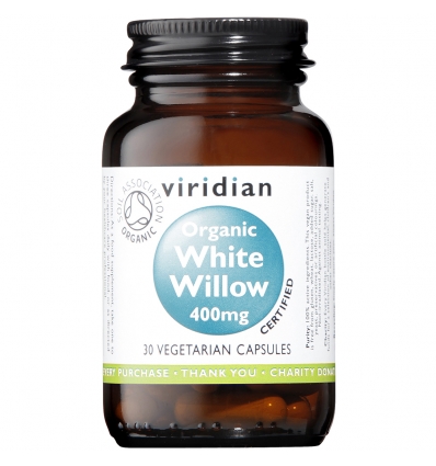 Organic White Willow 400mg - 30 Veg Capsules - Viridian