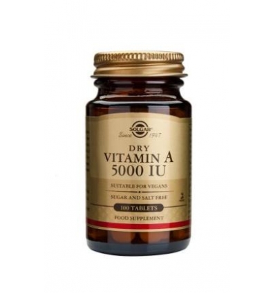 Dry Vitamin A 5000 IU - 100 Tablets - Solgar