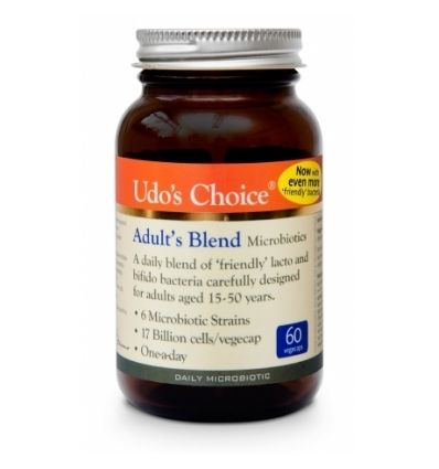 Udo's Choice - Adult's Blend Microbiotics (15+ years) (12 Billion /FOS Free) - 60 Vegetable Capsules - Flora