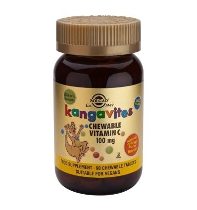Kangavites Chewable Vitamin C 100mg (Orange Burst) - 90 Tablets - Solgar
