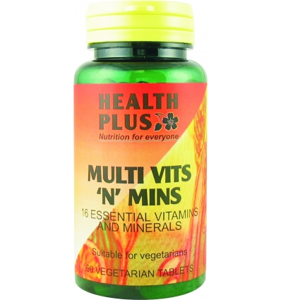 Multi Vits 'n' Mins (Without Vitamin B12/Folic) - 90 Vegetarian Tablets - Health Plus
