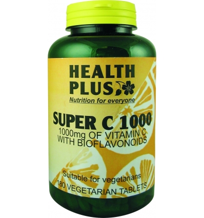 Super C 1000 (Vitamin C) - 180 Vegetarian Tablets - Health Plus