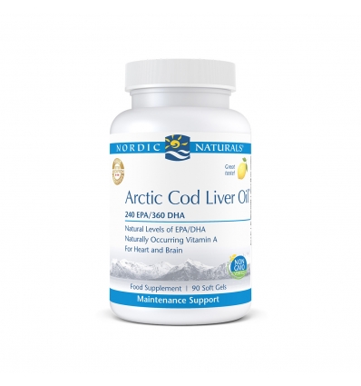 Arctic Cod Liver Oil™ - Lemon Flavour (Omega-3-9) - 90 Soft Gels - Nordic® Naturals 