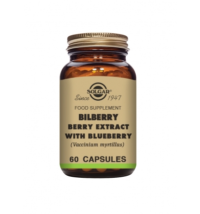Bilberry Berry Extract with Blueberry Vegetable Capsules - Pack of 60 - Solgar