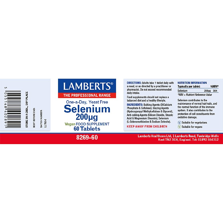 Selenium 200µg - 60 Tablets - Lamberts® - Image 2