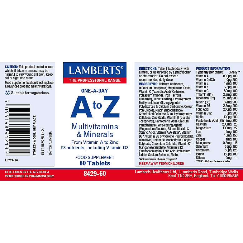 A-Z Multi Including A+C+E - 60 Tablets - Lamberts® - Image 3