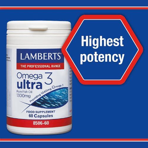 Omega 3 Ultra Pure Fish Oil 1300mg - 60 Capsules - Lamberts®