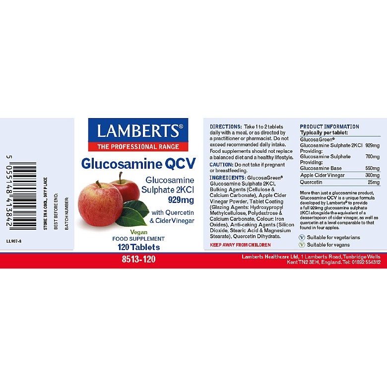 Glucosamine QCV - 120 Tablets - Lamberts® - Image 2