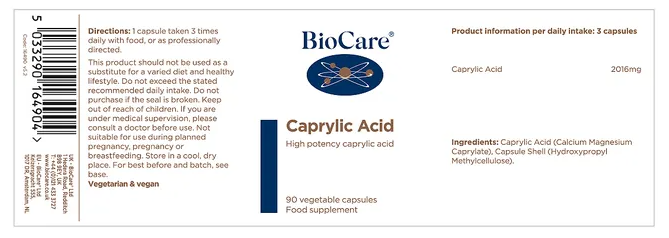 Caprylic Acid - 90 Capsules - BioCare® - Image 2