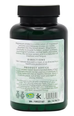 Magnesium Citrate - 90 Capsules - G&G - Image 2